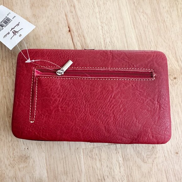 NWT Heritage West Women's Western Clutch Wallet Rhinestone Accents Red‎ - Picture 4 of 10